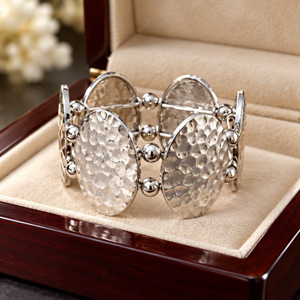 Vintage Hammered Horizon Bracelet